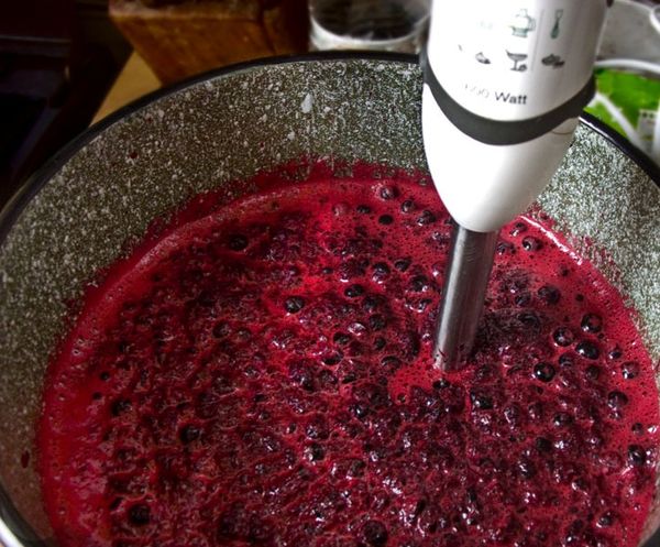 Чтобы приготовить соус с хреном, измельчите виноград в блендере