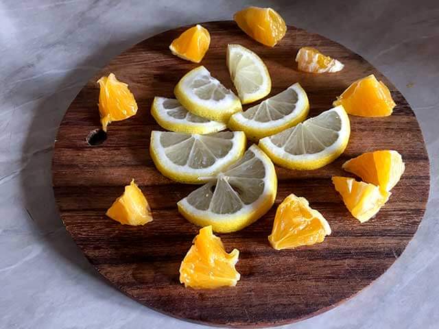 лимон и апельсин для варенья из физалиса