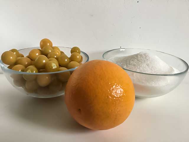 ингредиенты для варенья из физалиса с апельсином