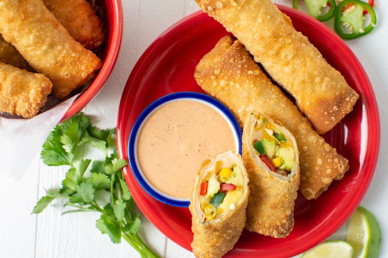 southwest egg rolls with santa fe dipping sauce 1425